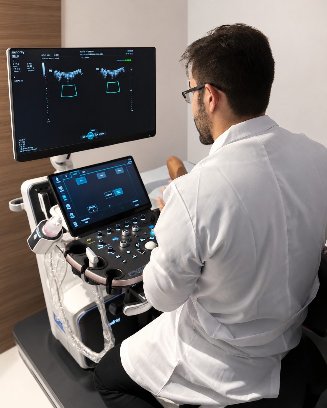 Dr. Ricardo Siqueira realizando elastografia por ultrassom