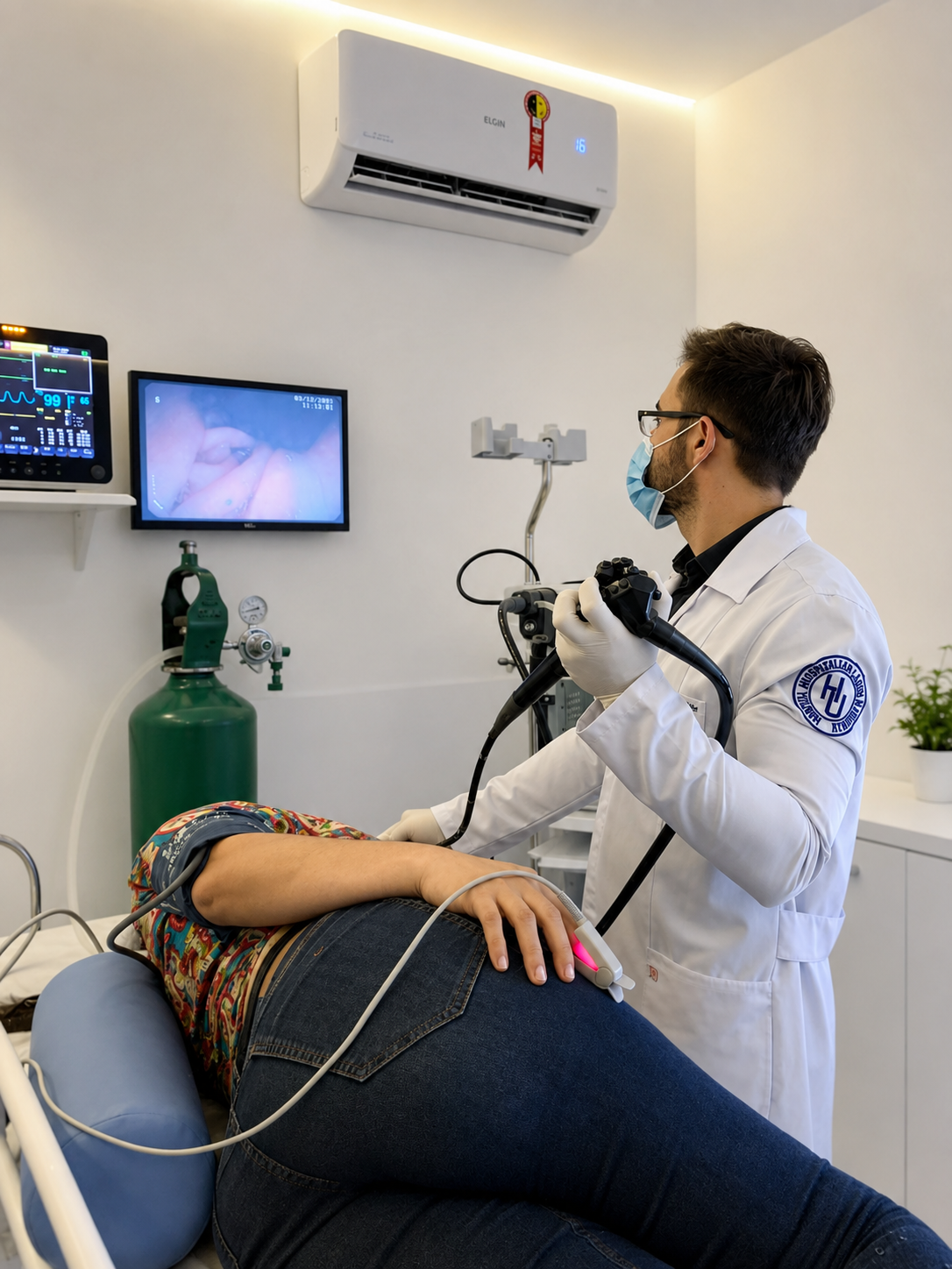 Dr. Ricardo Siqueira realizando endoscopia digestiva alta